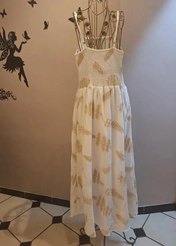 Vestido largo blanco bordado – photo 5